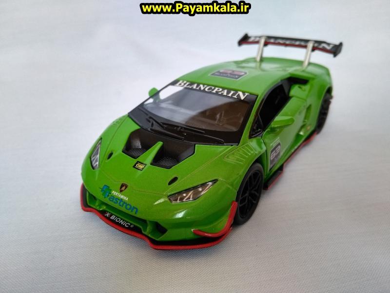 ماکت ماشین اسباب بازی فلزی لامبورگینی هوراکان(Lamborghini Huracan BY KINSMART) سبز